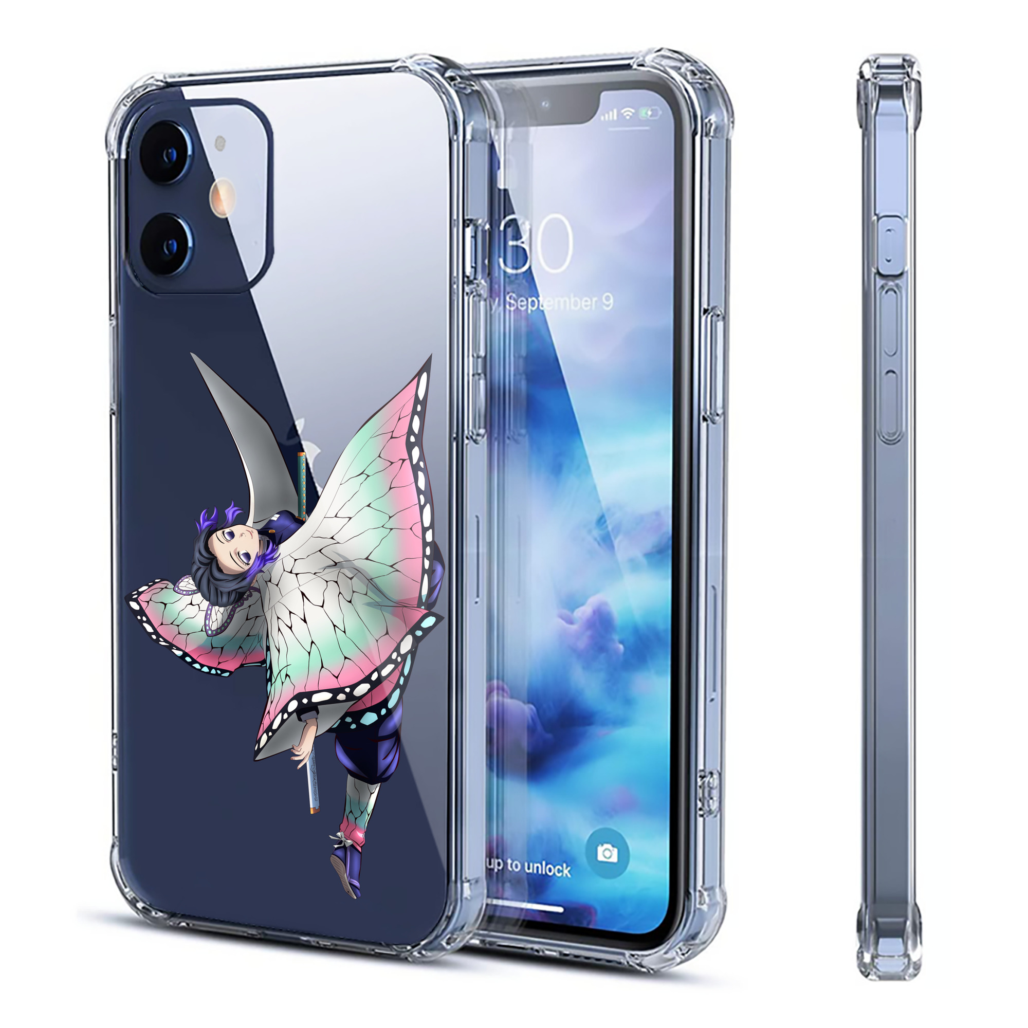 （画像用） 鬼滅の刃（きめつのやいば）蟲柱-胡蝶 しのぶ／こちょう しのぶ Kochou Shinobu 【iPhone 12シリーズ対応】透明スマホケース（クリアソフトケース）